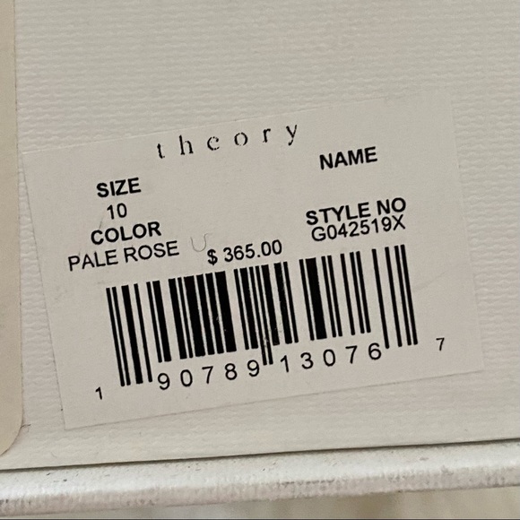 NIB Newbark x Theory Liza Pale Rose Round-Toe Mules - Picture 6 of 11